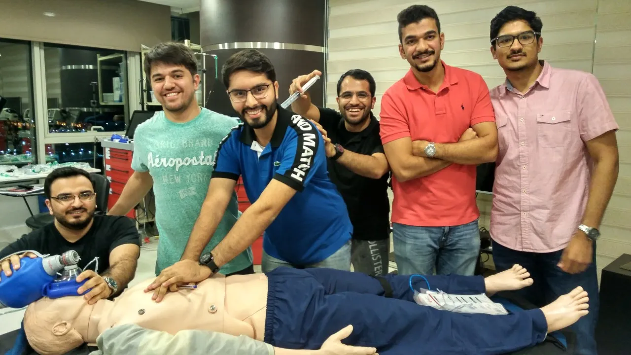 Relief and joy a few years ago as we finished f2f ACLS with Megacode. Everyone passed and did well at the AHA Training Center in Kuwait.